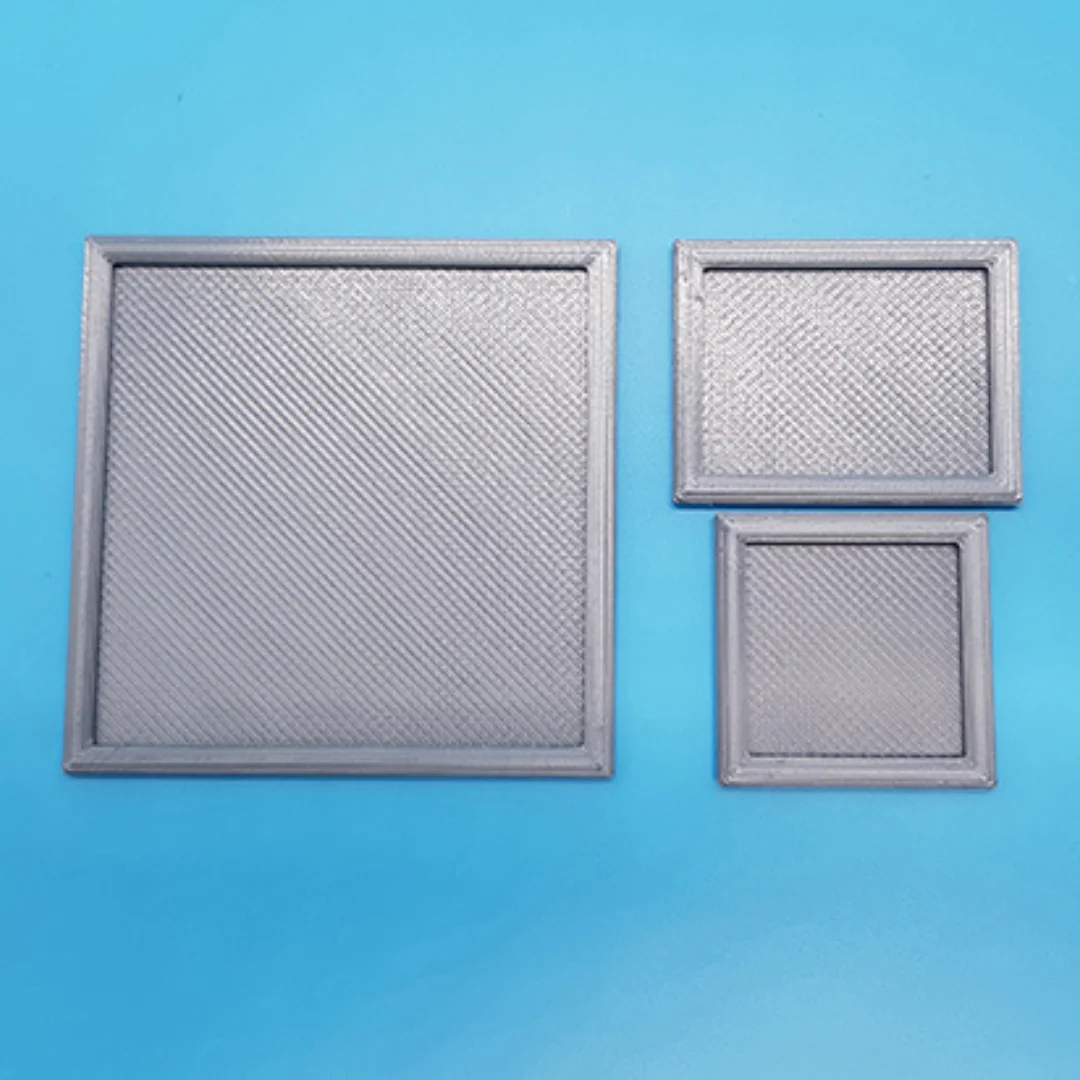 Three miniature wall picture frames in different sizes for a 1:20 interior model.