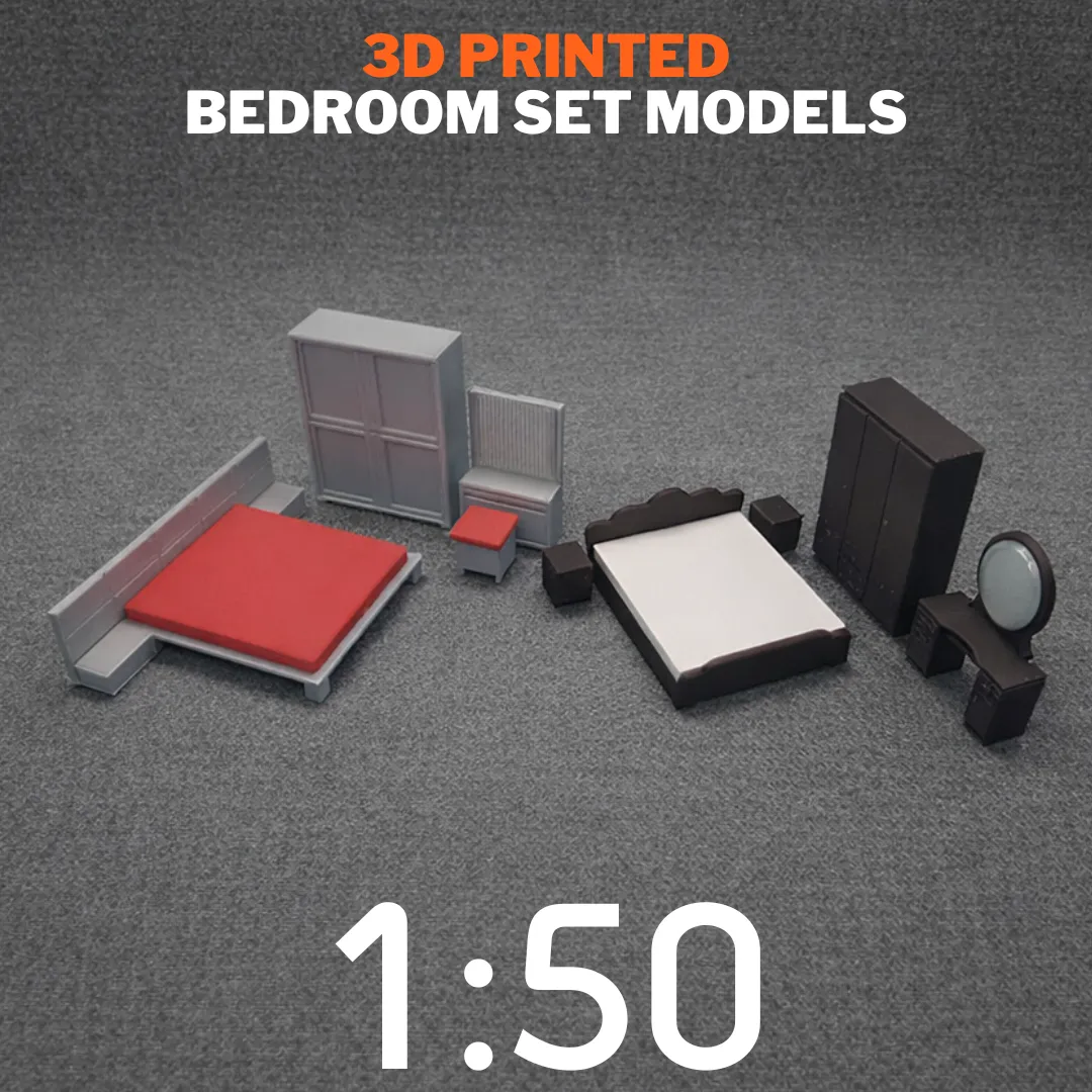 3D Printing Bedroom Set Models Scale 1:50