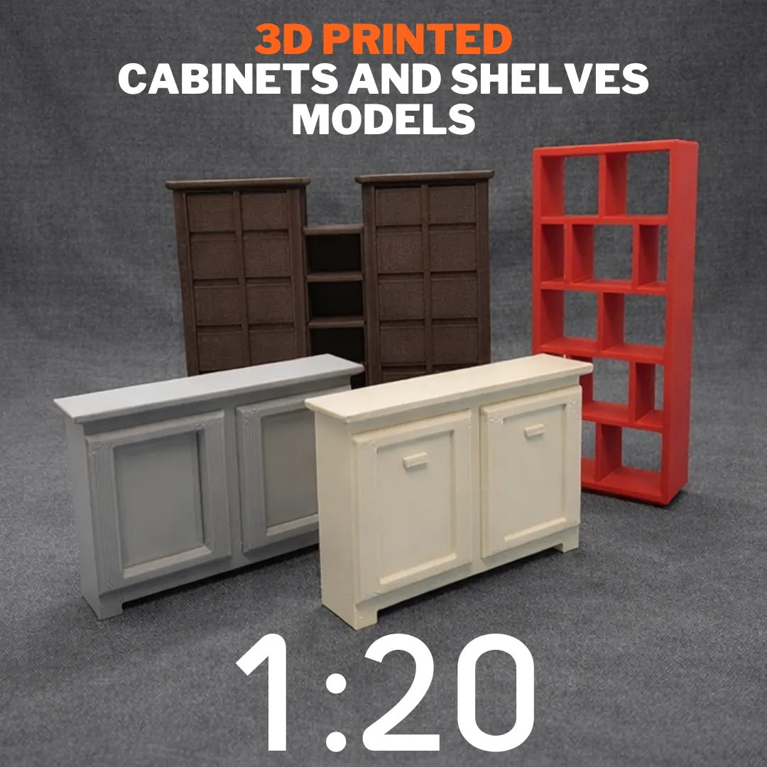 3D Printing Cabinets and Shelves Models Scale 1:20