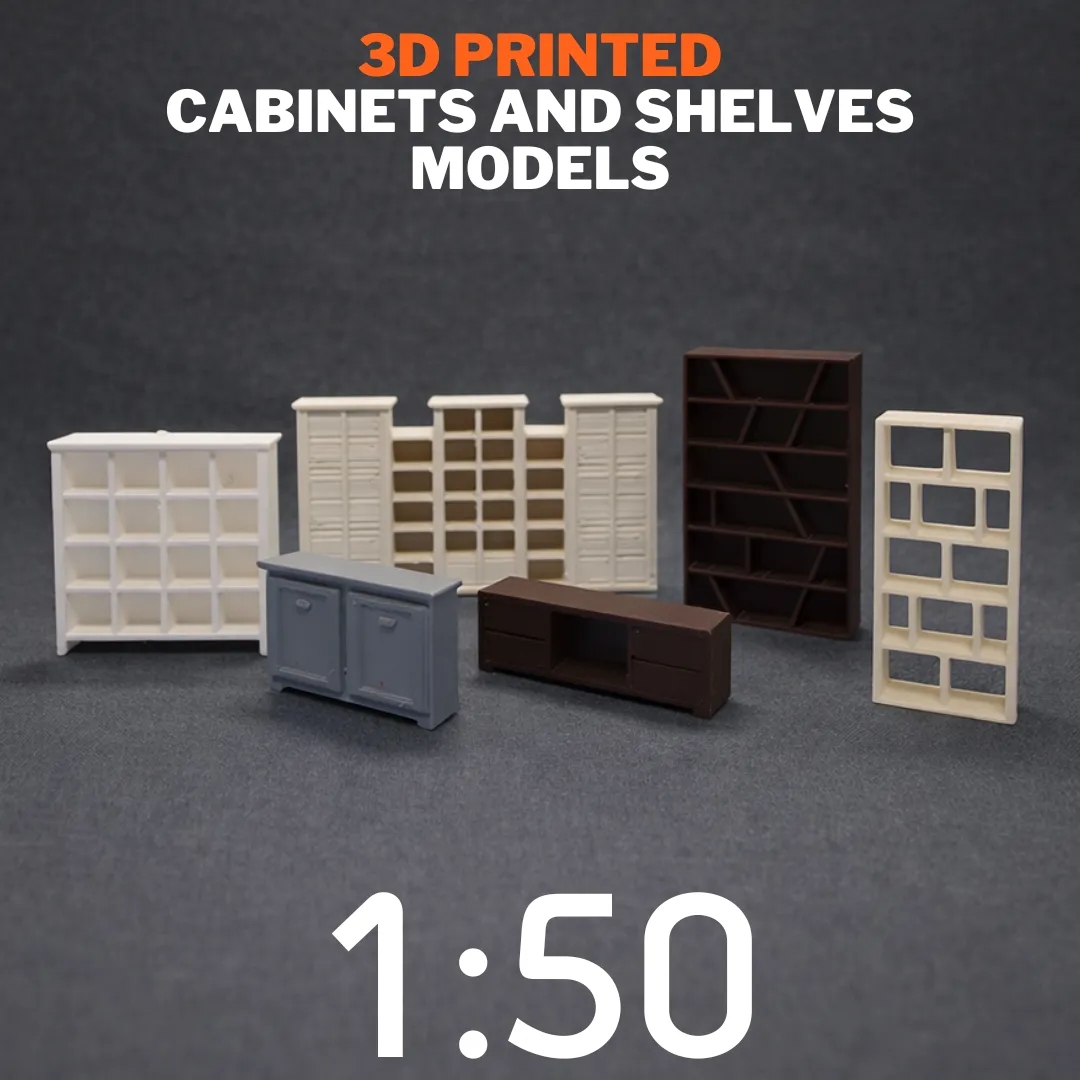 3D Printing Cabinets and Shelves Models Scale 1:50