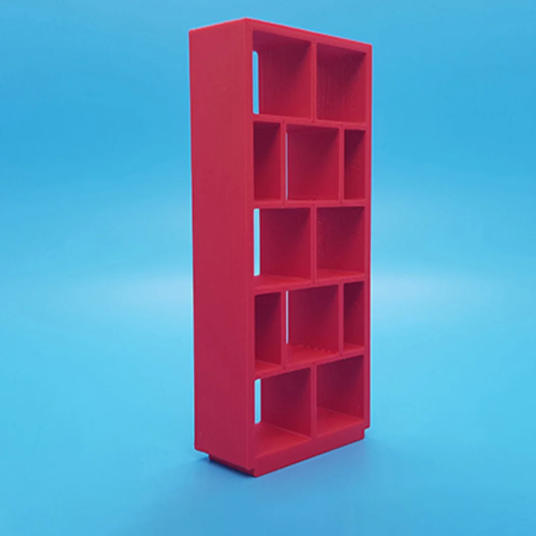 Complex Shelves miniature at 1:20 scale, shown at an angle.