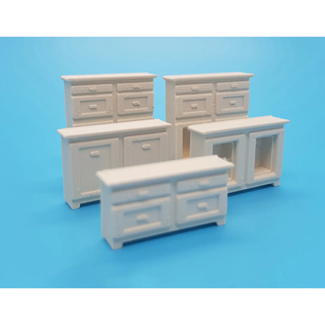 King Cabinets miniature models displayed together at 1:50 scale.