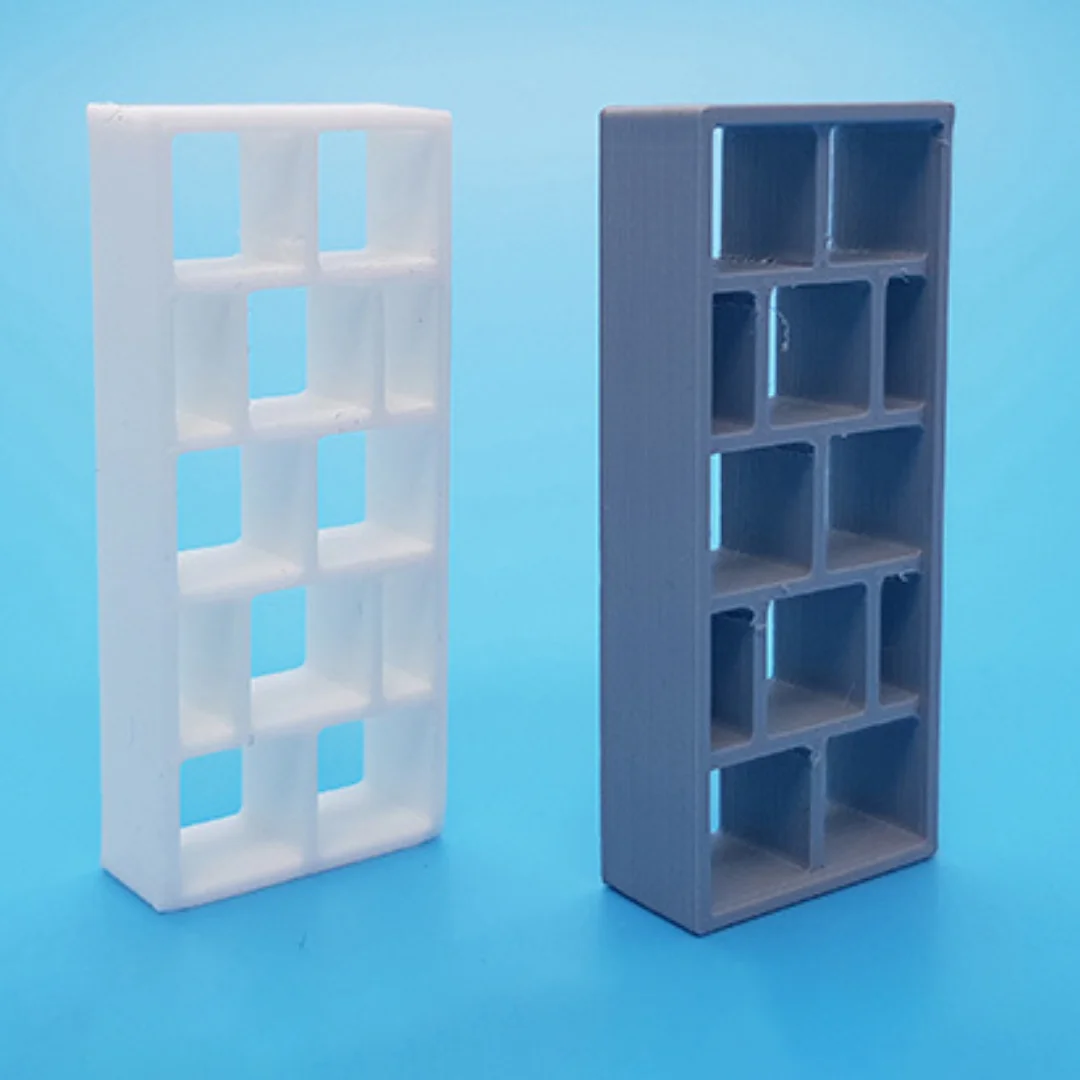 Complex Shelves miniature models displayed together at 1:50 scale.