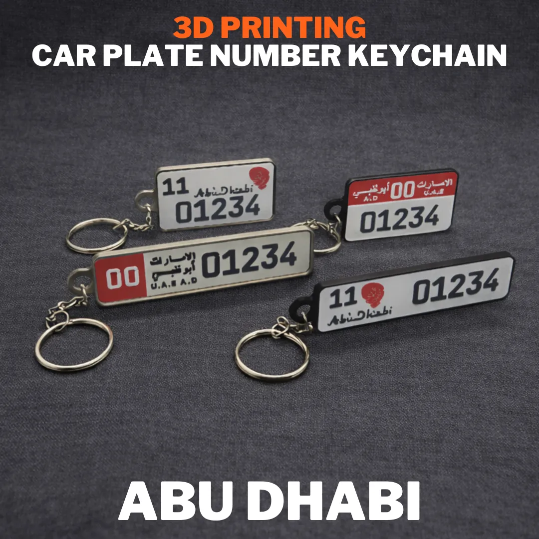 ABU DHABI Car Plate Number Keychain