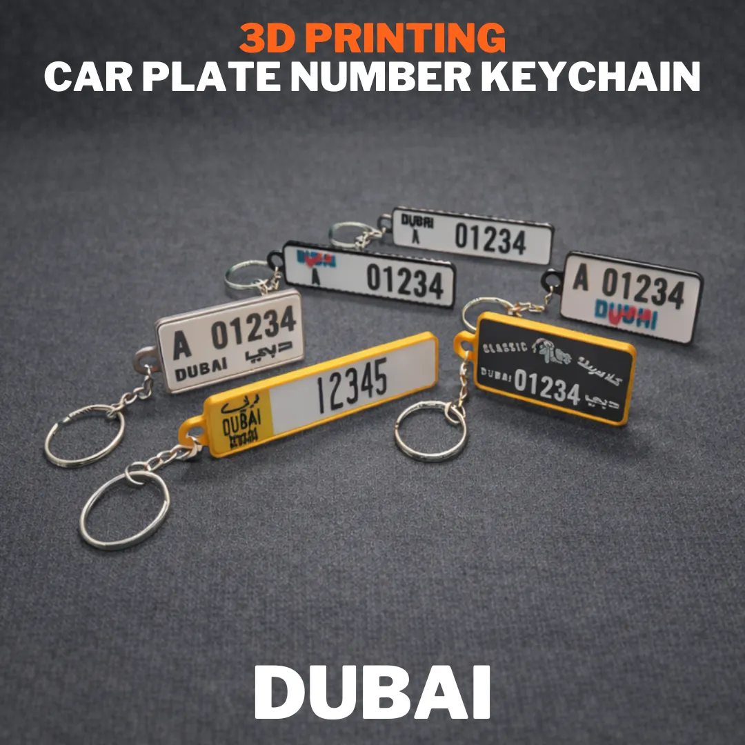 DUBAI Car Plate Number Keychain
