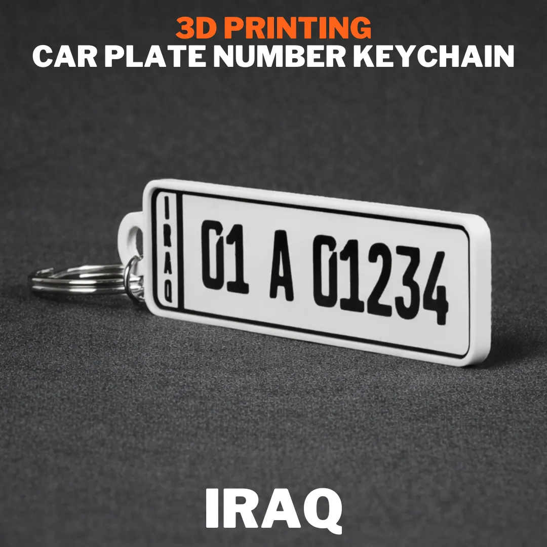Iraq Car Plate Number Keychain