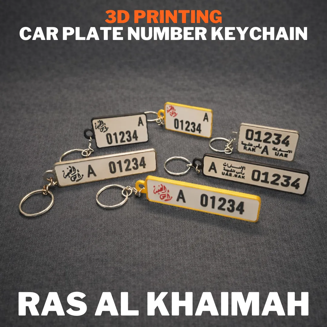 RAK Car Plate Number Keychain