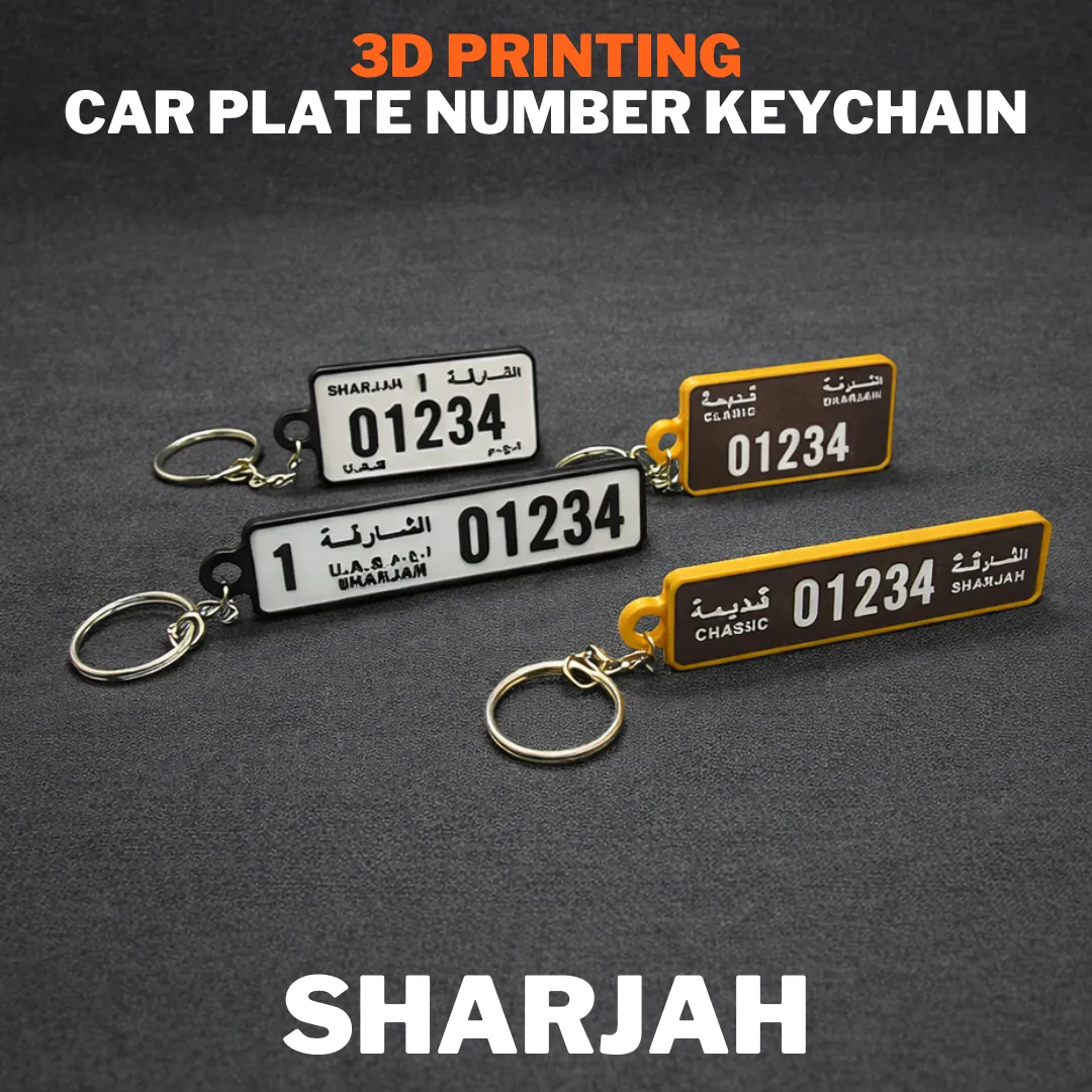 SHARJAH Car Plate Number Keychain