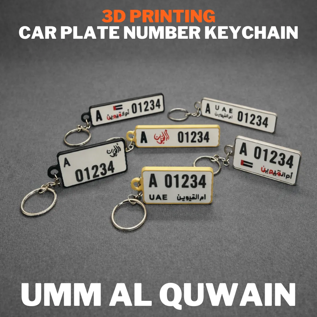 UAQ Car Plate Number Keychain