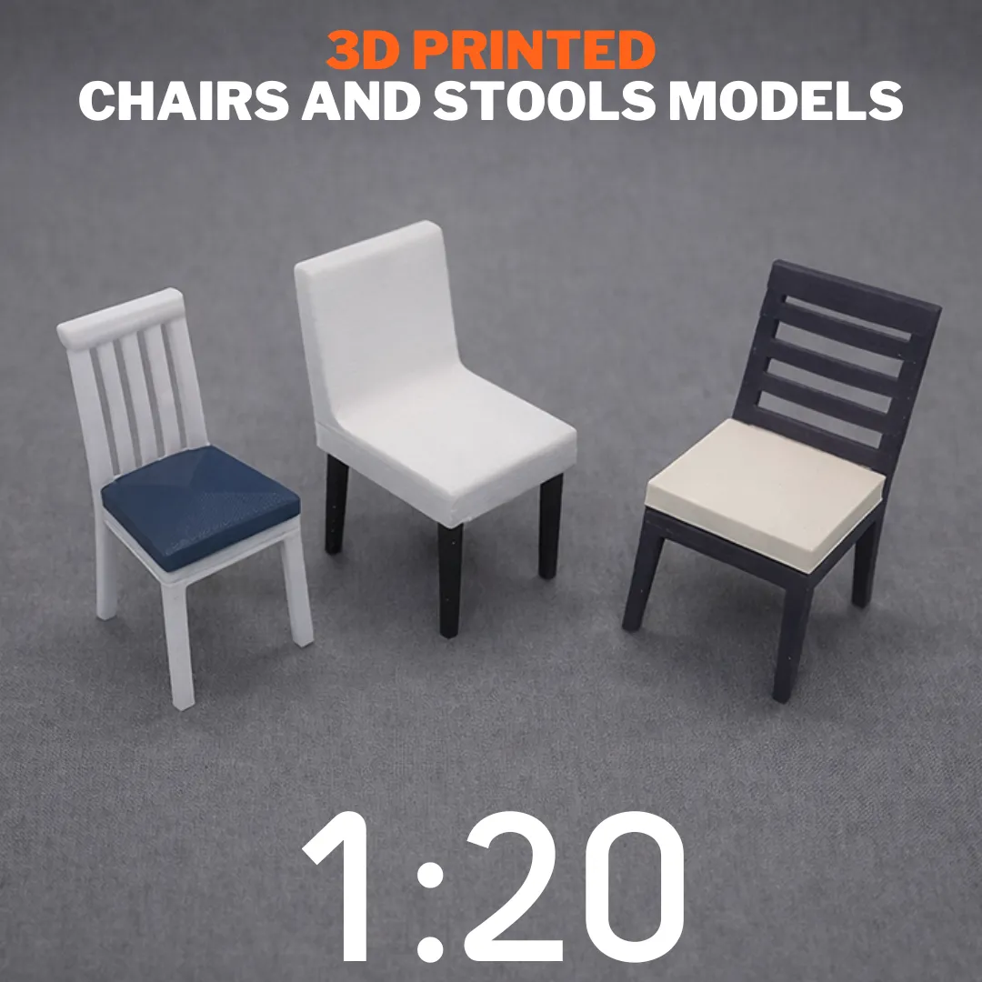 3D Printing Chairs and Stools Models Scale 1:20