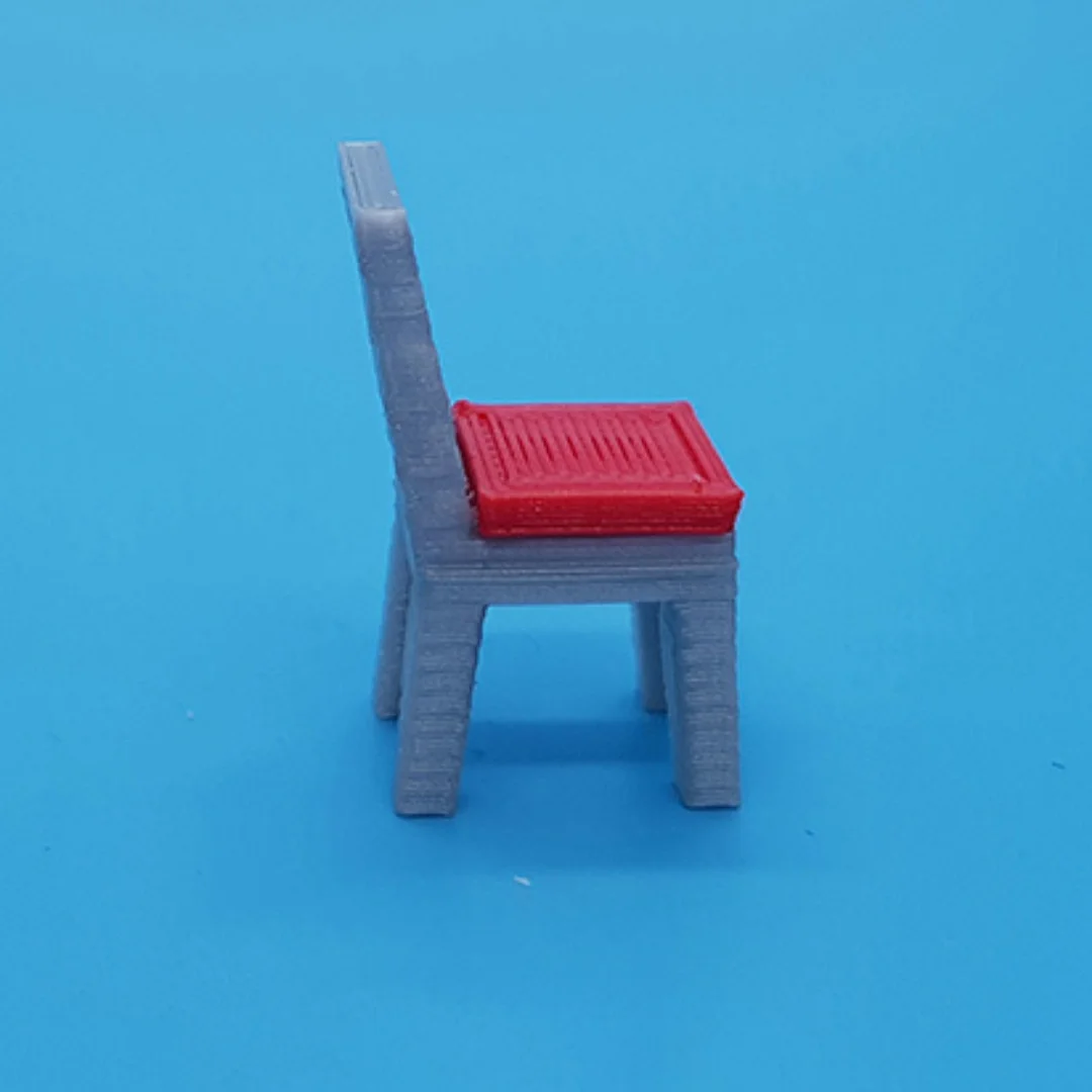 Ladderback Chair miniature model from the side at 1:50 scale.