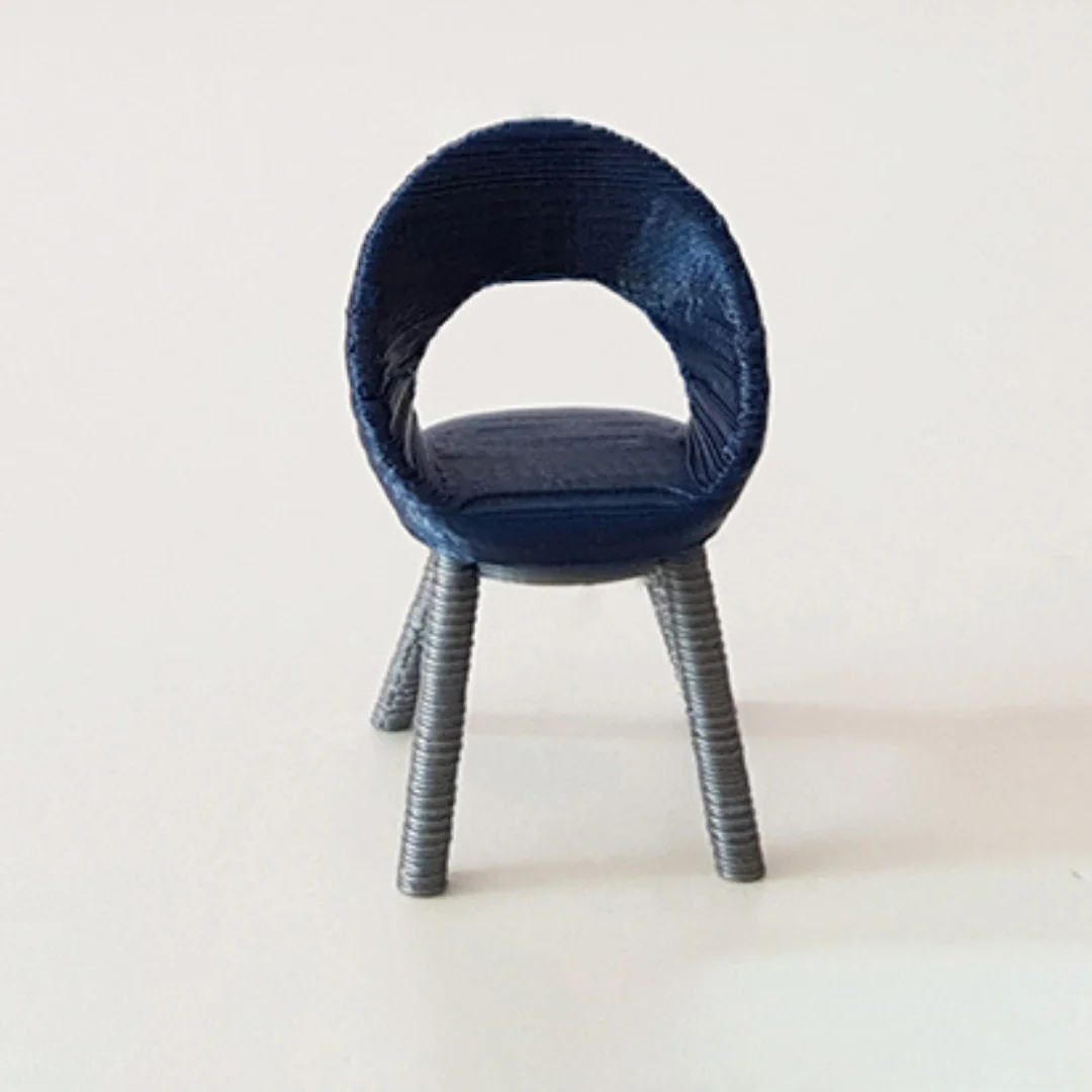 Mid-Century Chair miniature model at 1:50 scale.