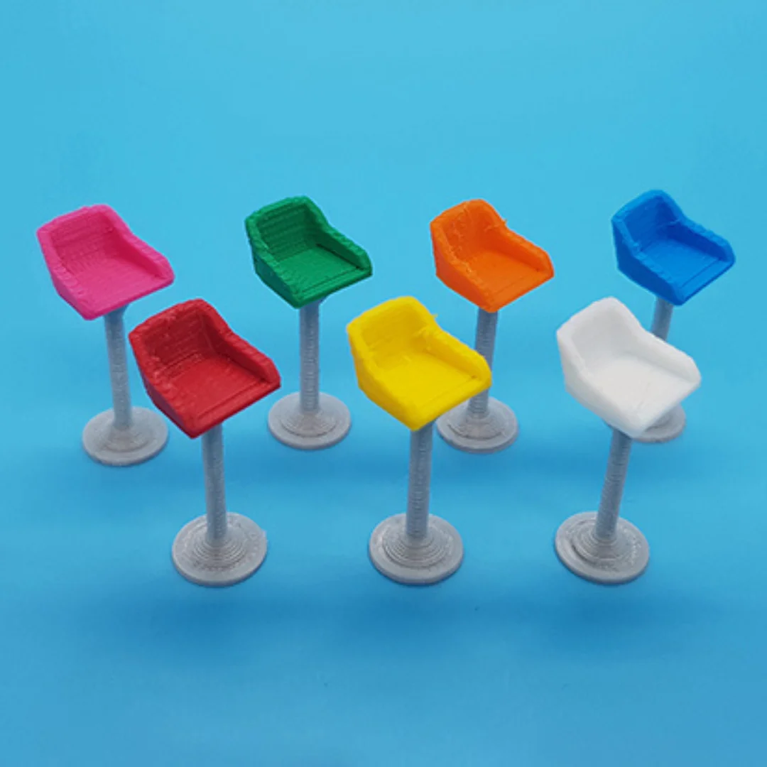 Modern Square Stool miniature models displayed together at 1:50 scale.