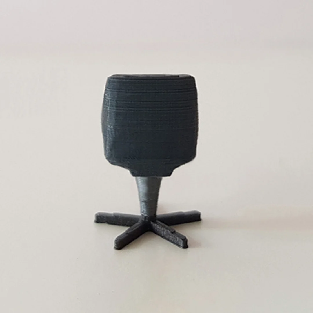 Visitor Chair miniature model viewed from the back at 1:50 scale.