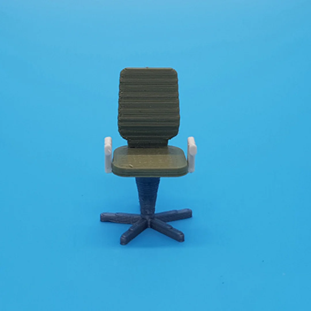 Computer Ribbed Back Chair miniature model at 1:50 scale.