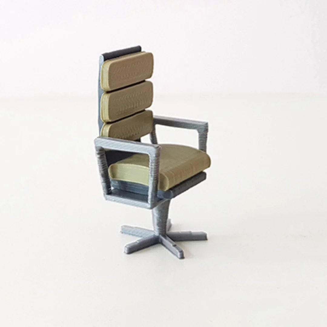 Executive Segmented Back Chair miniature model at 1:50 scale.