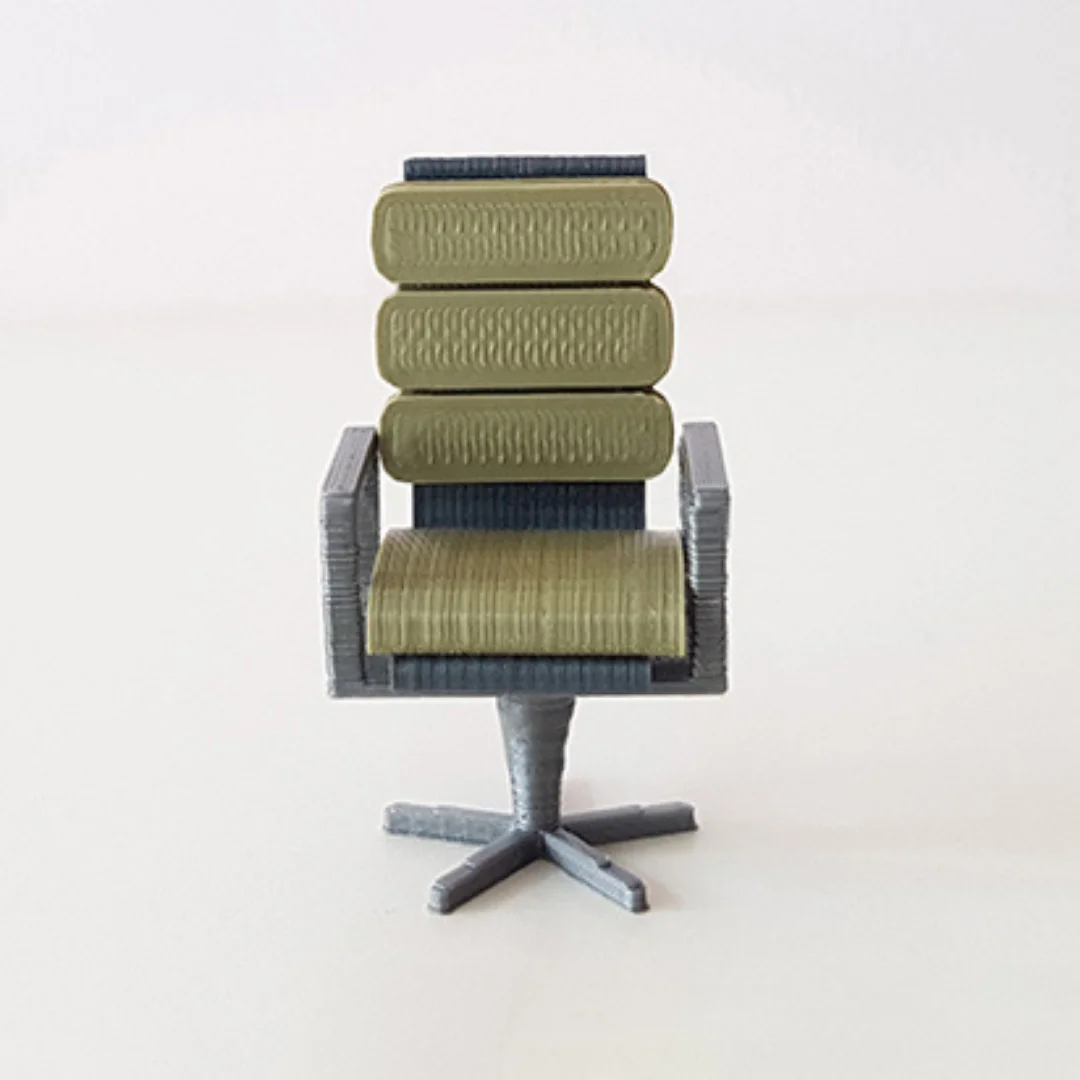 Executive Segmented Back Chair miniature model at 1:50 scale.