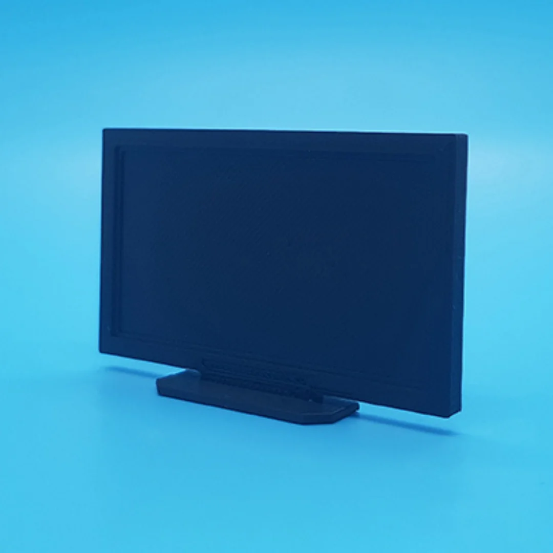Flat TV-1 miniature model at 1:20 scale.