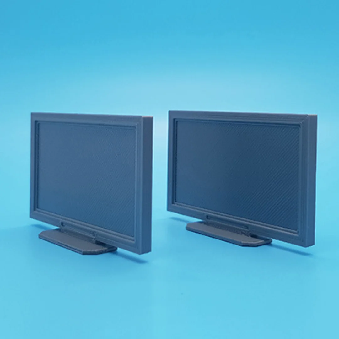 Flat TV-1 miniature models displayed together at 1:20 scale.