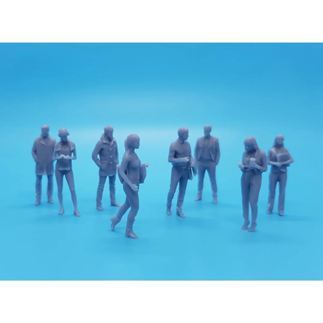 Business-1 miniature human figures displayed together for architectural models at 1:50 scale.