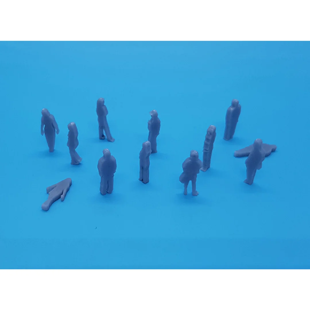 Weekend-2 miniature human figures displayed together for architectural models at 1:100 scale.