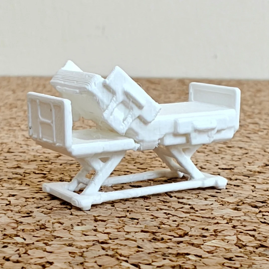 Advanced Hospital Bed miniature model at 1:50 scale.