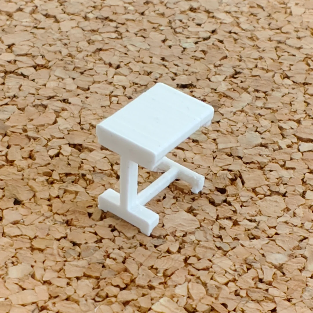 Hospital Bedside Table miniature model at 1:50 scale.