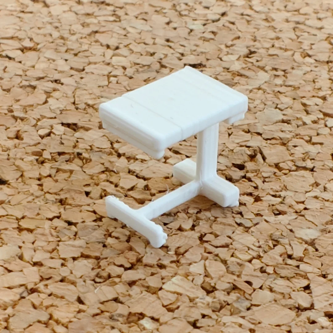 Hospital Bedside Table miniature model at 1:50 scale.