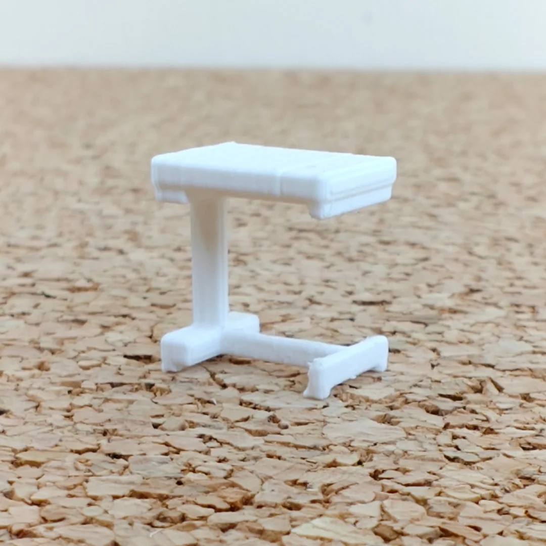 Hospital Bedside Table miniature model at 1:50 scale.
