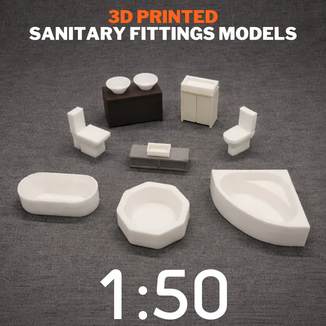 3D Printing Sanitary Fittings Models Scale 1:50