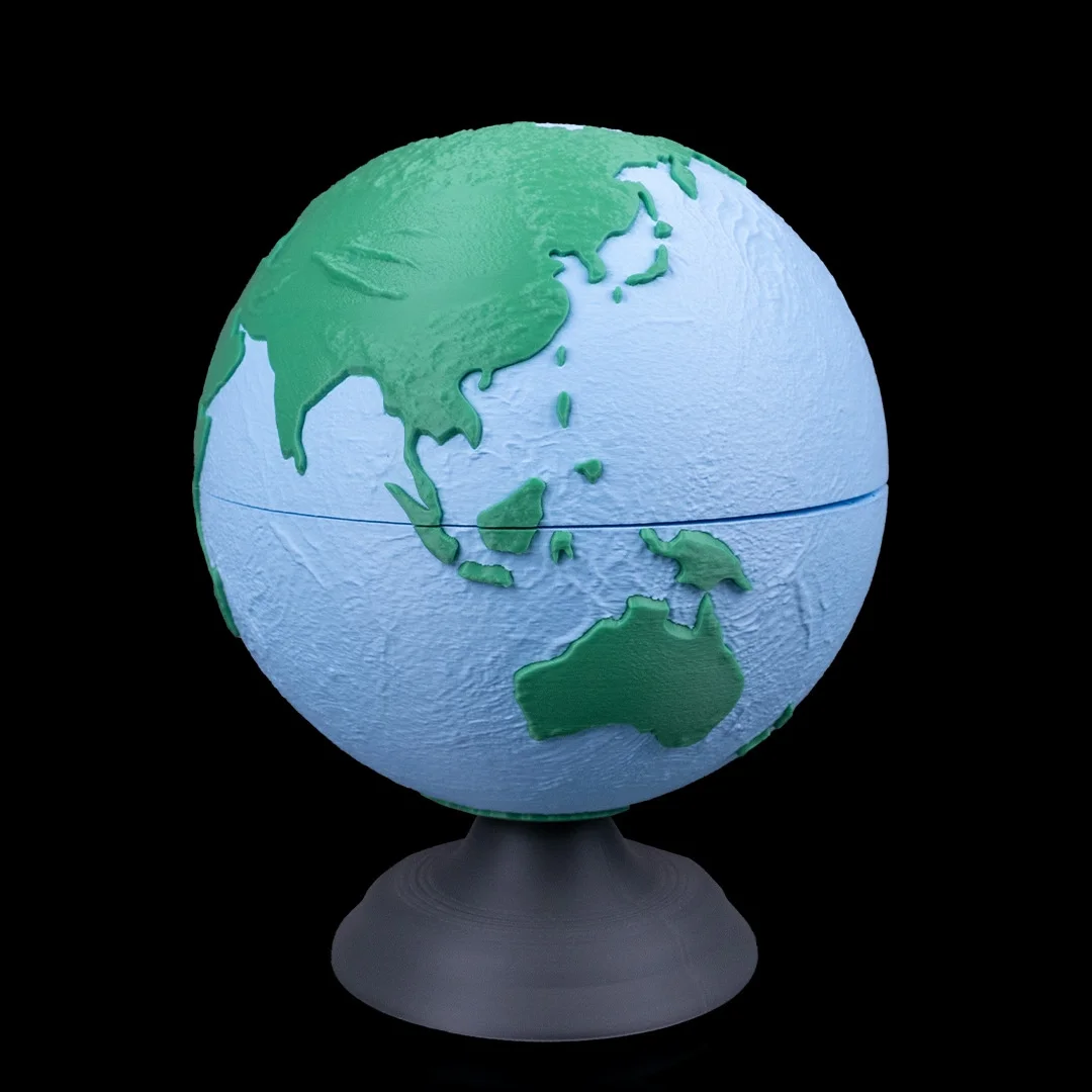 Earth globe model showing Asia and Australia.