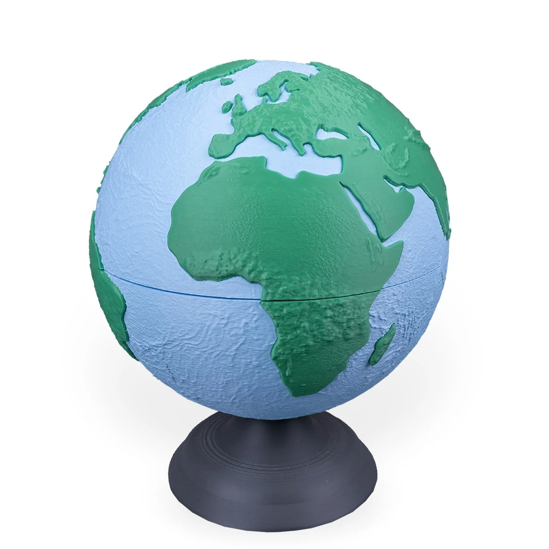 Earth globe teaching model with Africa facing forward.