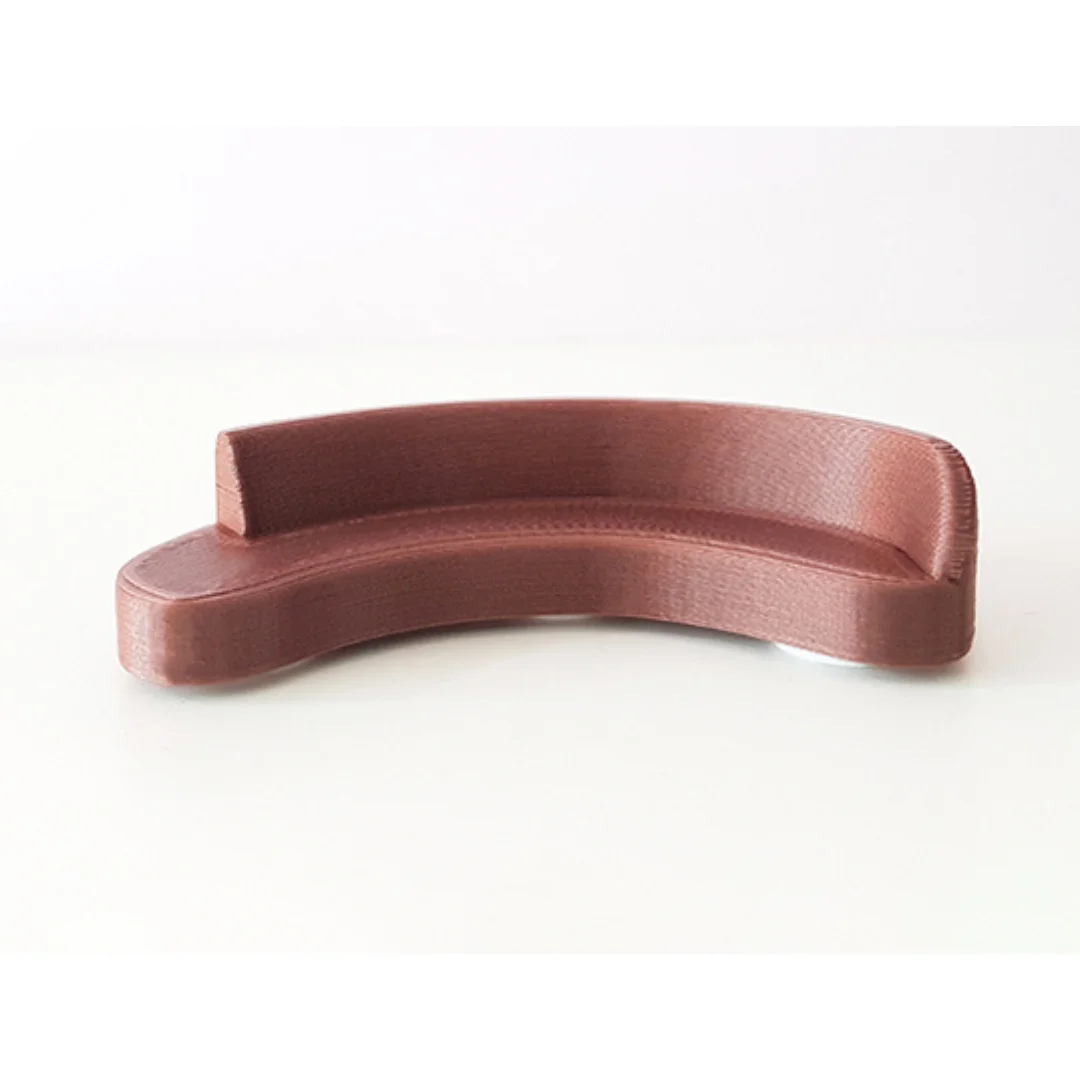 Ellipse Sofa miniature model at 1:50 scale.