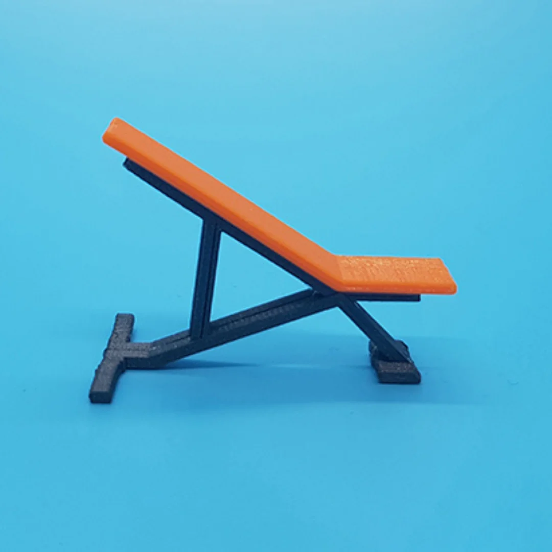 Super Bench miniature model viewed from the side at 1:50 scale.