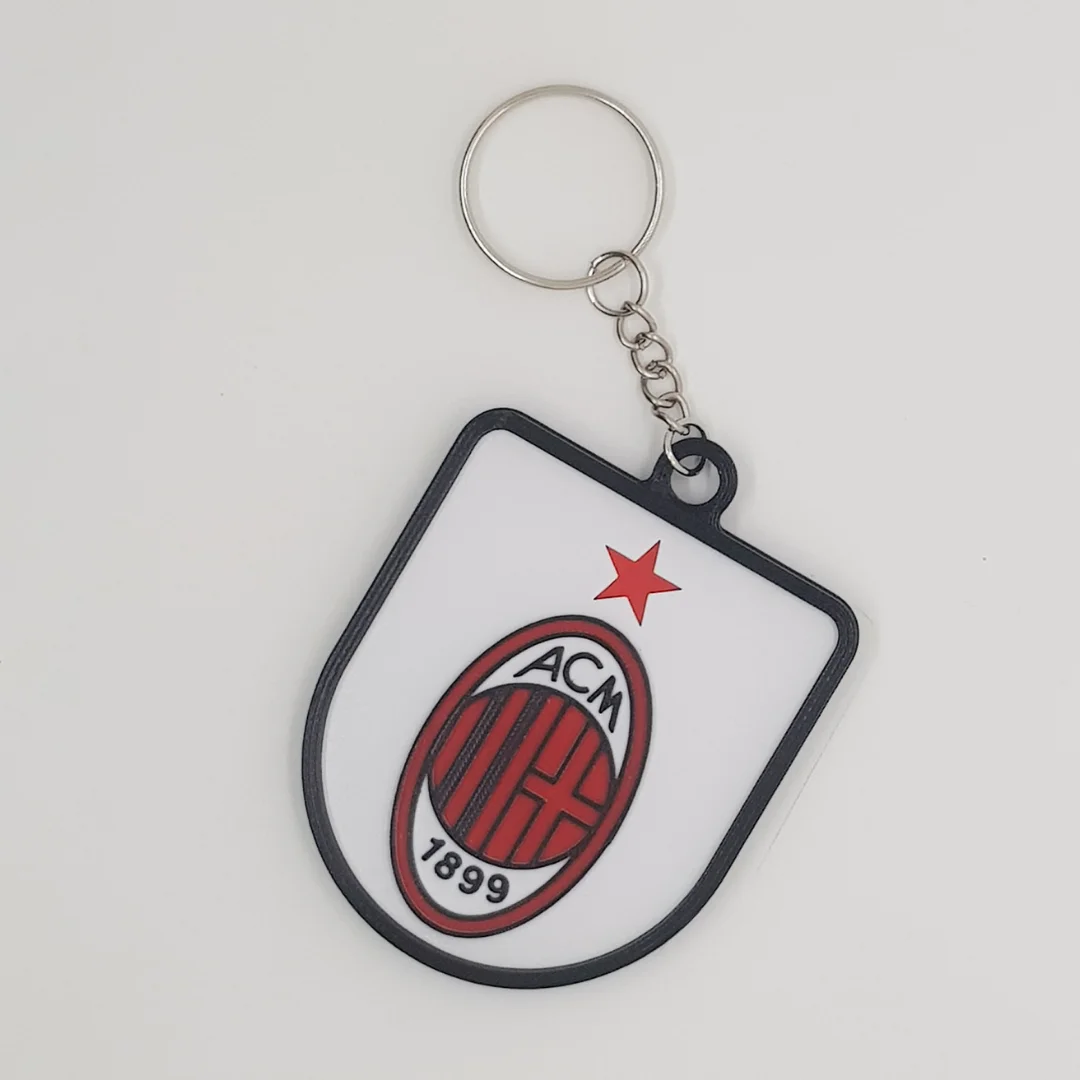 Front view of the AC Milan keychain showing the club crest.