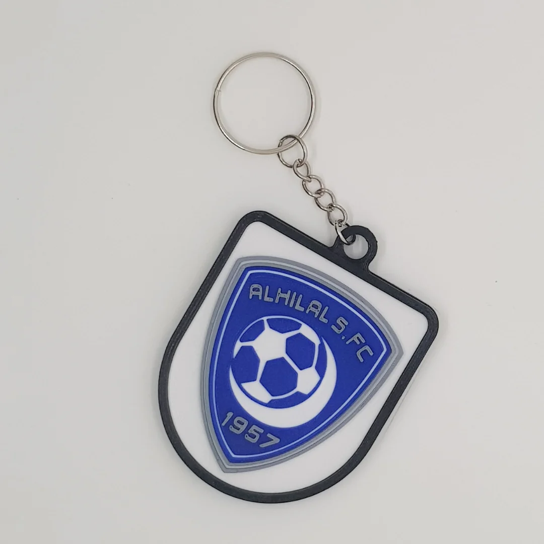 Front view of the Al-Hilal Saudi FC keychain showing the club crest.
