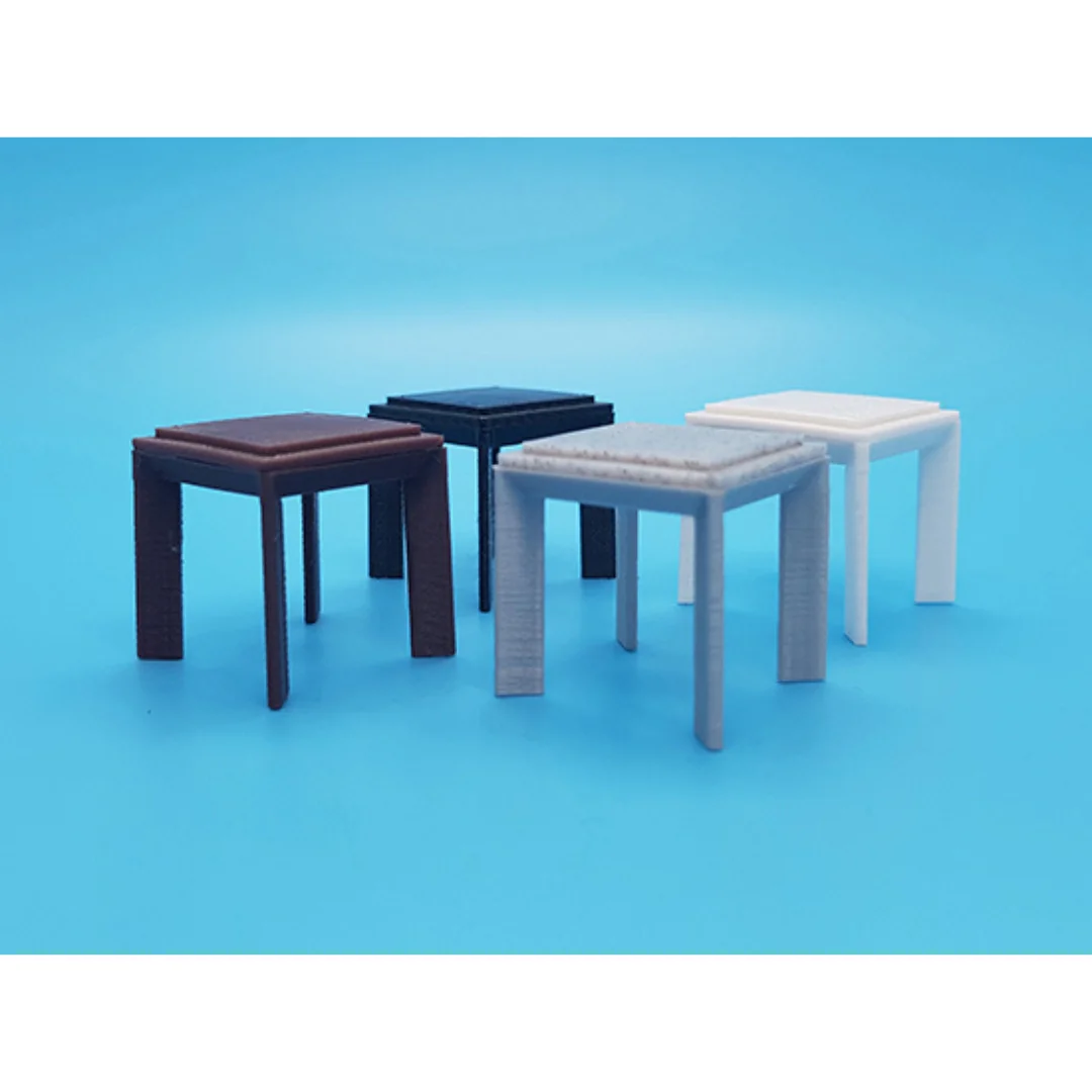 Aster Coffee Table Small miniature models displayed together at 1:20 scale.