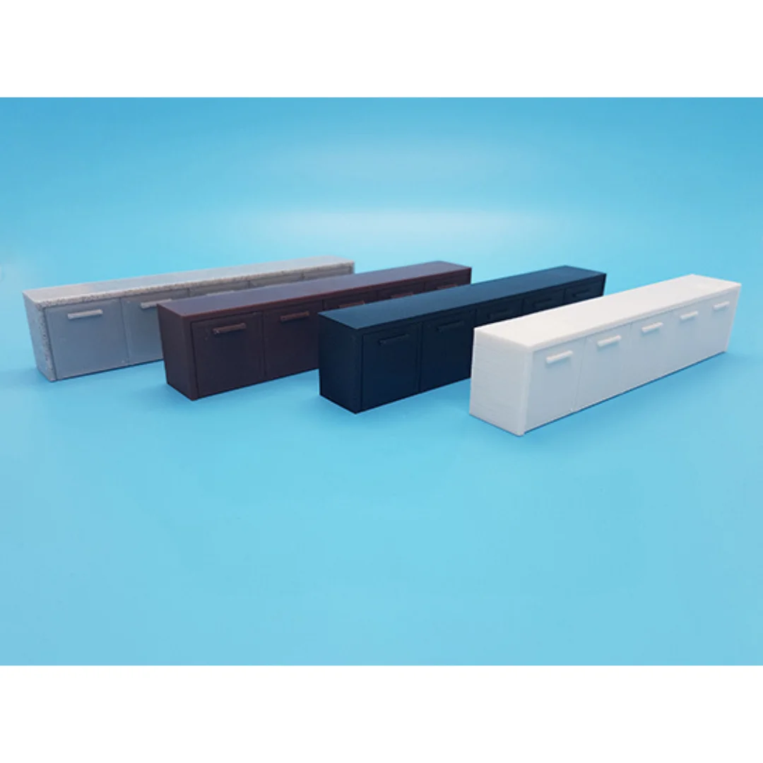 Eco-Design TV Table miniature models displayed together at 1:20 scale.