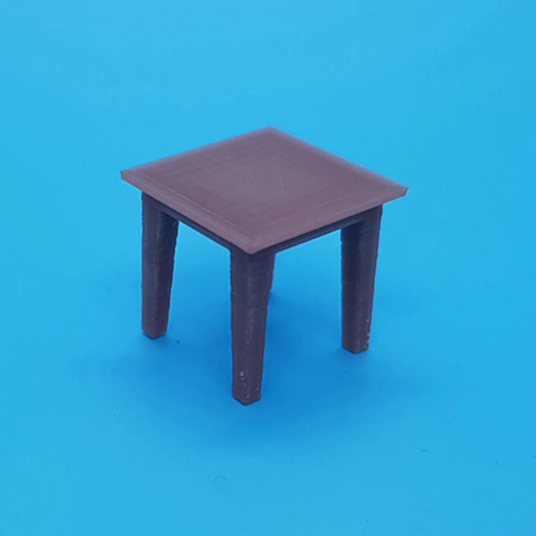 Classic Square Dining Table miniature model at 1:50 scale.