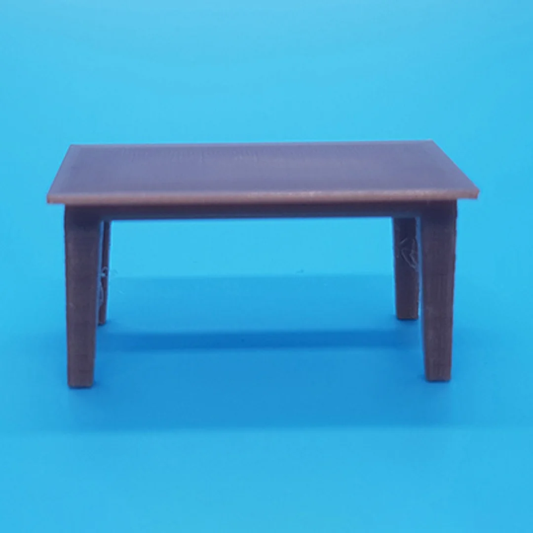 Classic Rectangular Dining Table miniature model at 1:50 scale.