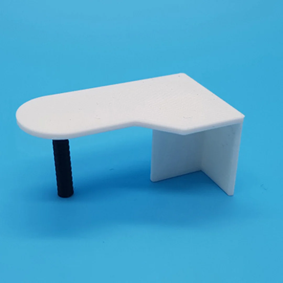 Rounded Office Desk miniature model at 1:50 scale.