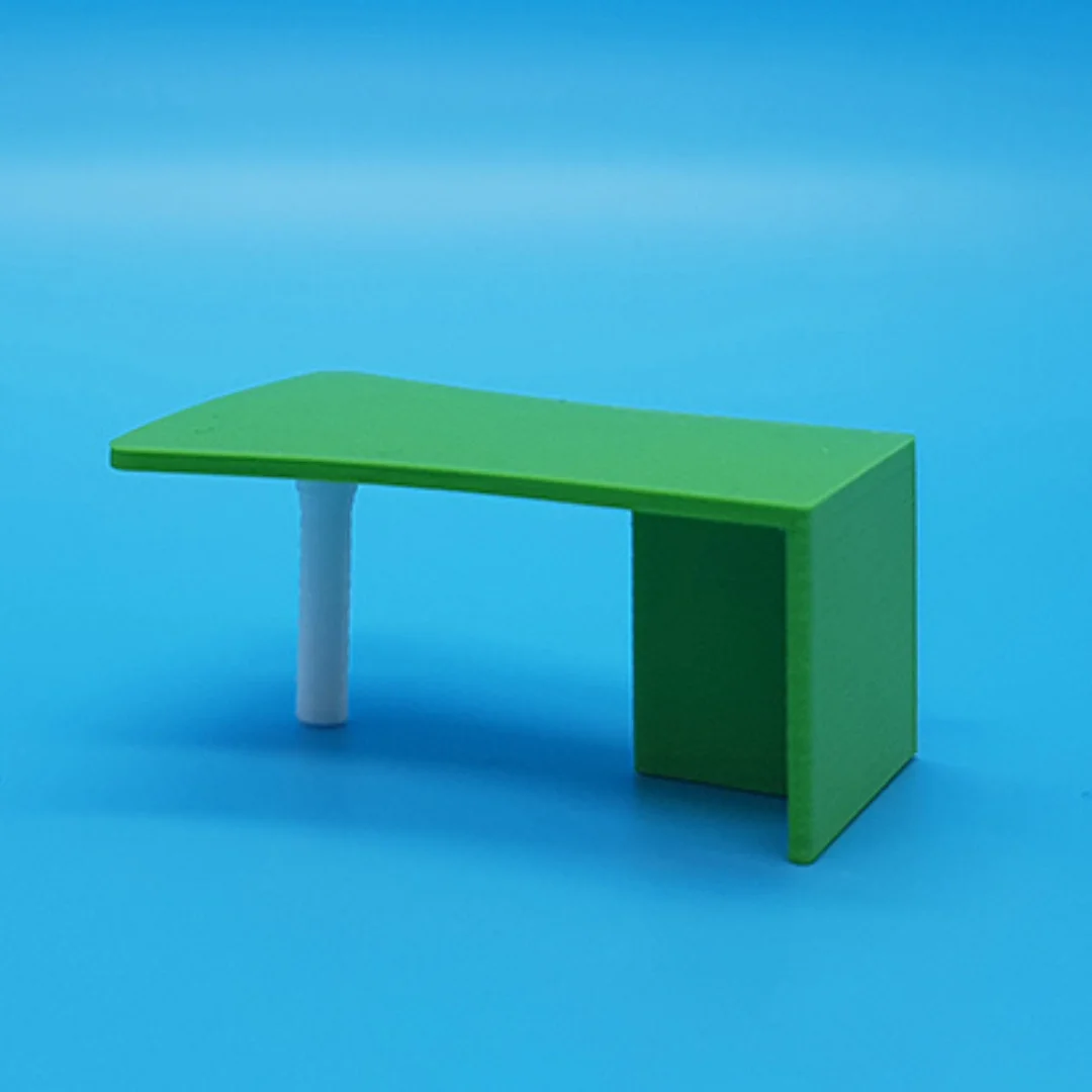 Wide Edge Office Desk miniature model at 1:50 scale.