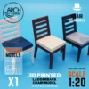 3D printed ladderback chair model scale 1:20