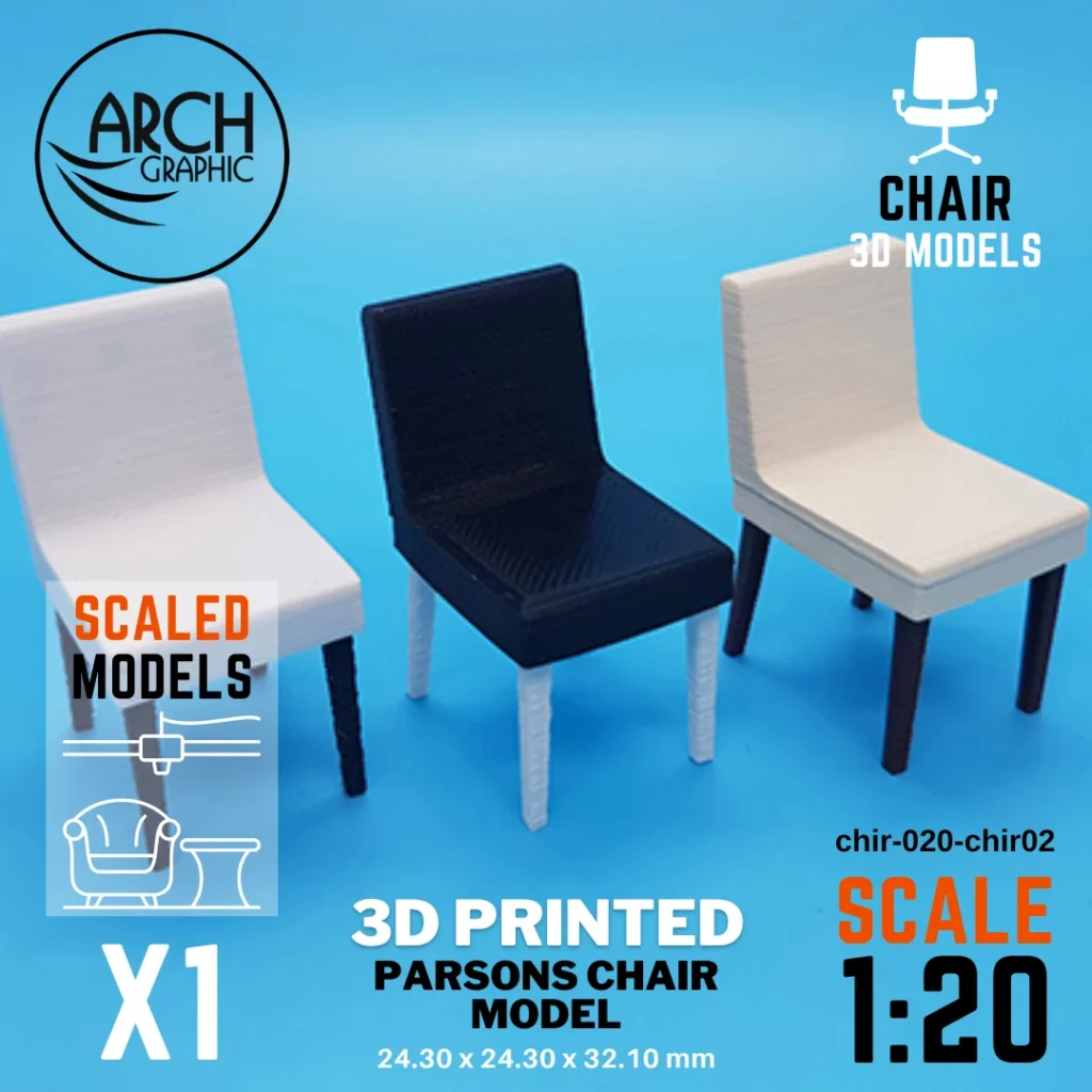 3D printed parsons chair model scale 1:20