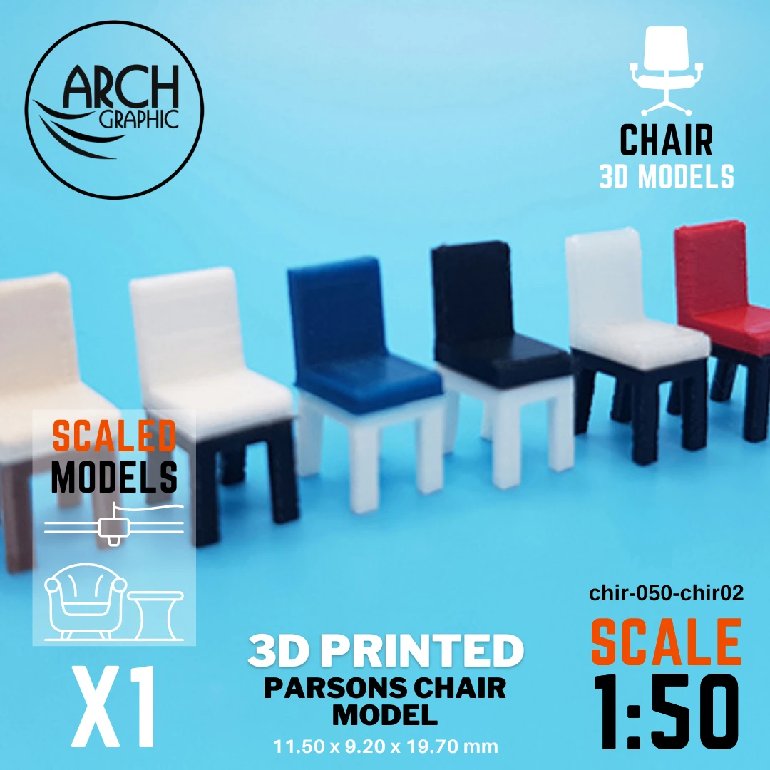 3D printed parsons chair model scale 1:50