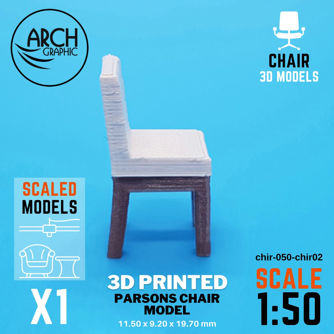 Best 3D Printing Company in UAE Provides Parsons Chair Model Scale 1:50 to use for Interior 3D Projects
