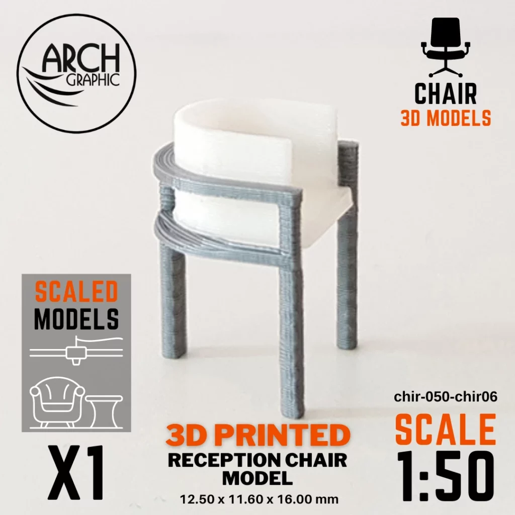 3D Printed Reception Chair Model, 1:50