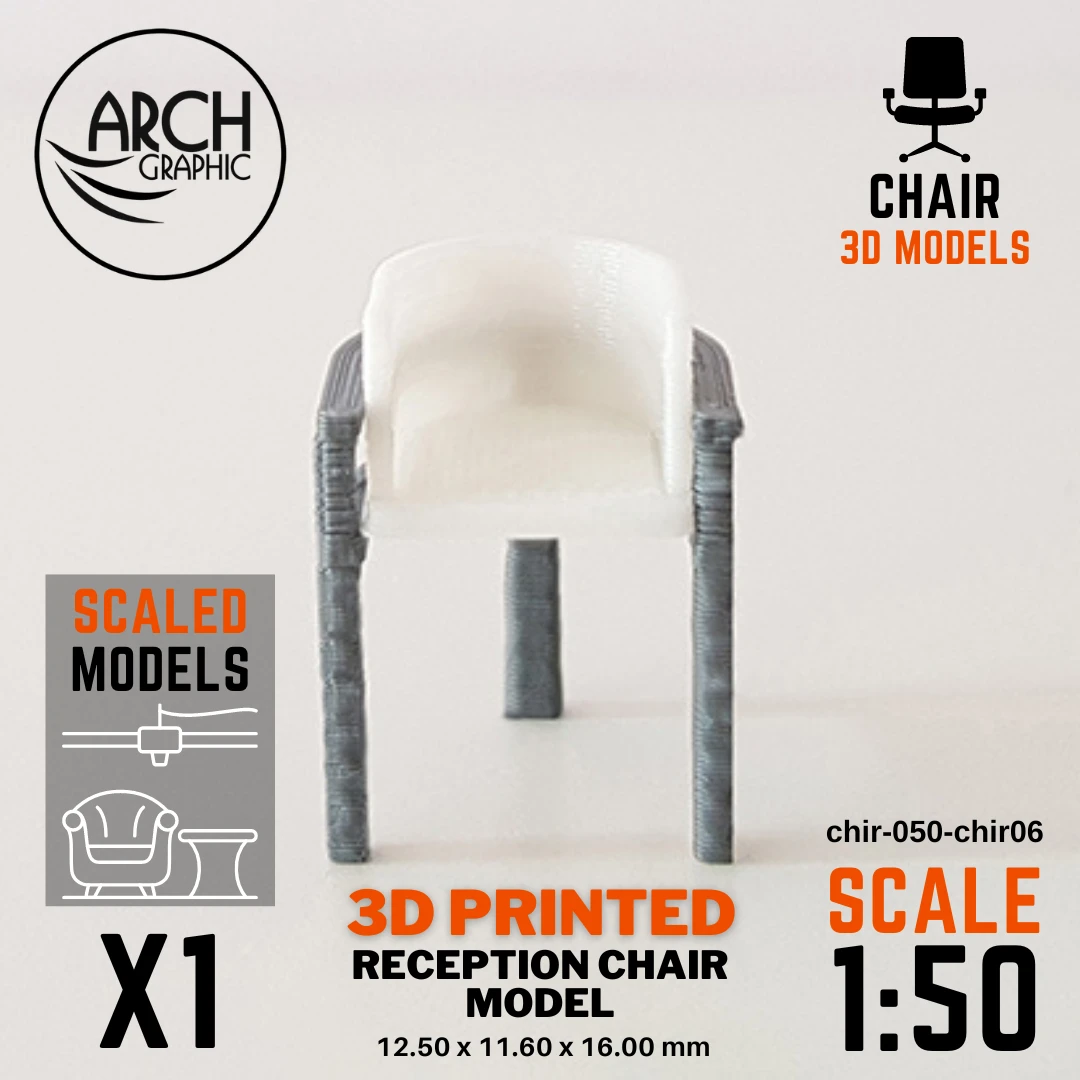3D printed reception chair model scale 1:50