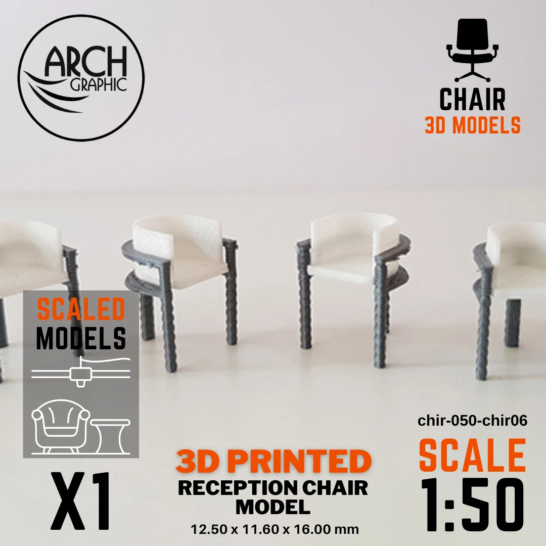 Best 3D Printing Hub in UAE Making 3D Printed Scaled models of Reception Chair Model Scale 1:50 for Interior students 3D Projects