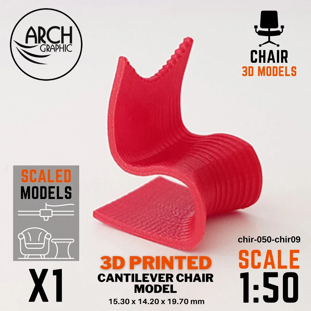 3D printed cantilever chair model scale 1:50